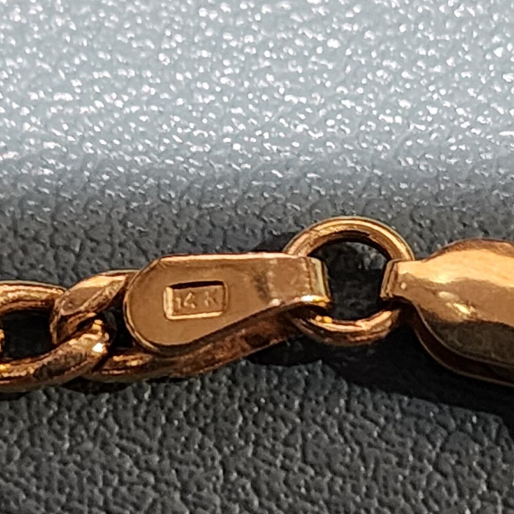 Vintage Italian 14k Fine Yellow Gold Solid Figaro Chain Necklace - Picture 4 of 7